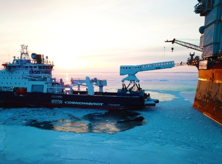 ampelmann boat next to bigger boat